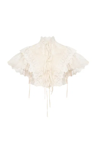 Chloé Lace-trimmed Cotton Tulle Top In White