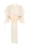 Chloé Lace-trimmed Cotton Tulle Top In White