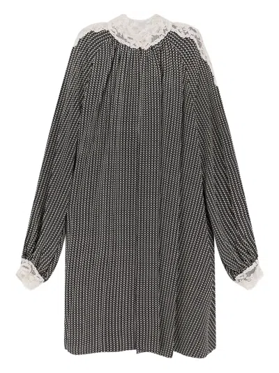 CHLOÉ LACE-TRIMMED GEOMETRIC-PRINT MINI DRESS