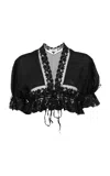 Chloé Lace-trimmed Organic Silk Charmeuse Top In Black