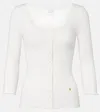 Chloé Lace-trimmed Ribbed-knit Cotton Cardigan In White