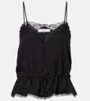 Chloé Lace-trimmed Silk Camisole In Black