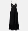 Chloé Lace-trimmed Silk Chiffon Midi Dress In Black