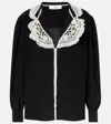 Chloé Lace-trimmed Silk-crepe Blouse In Black