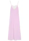 Chloé Chloe Lace-trimmed Silk Crepe De Chine Midi Dress In Pink