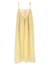 Chloé Lace-trimmed Silk Habotai Maxi Dress In Yellow