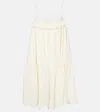 Chloé Lace-trimmed Silk Minidress In Coconut Milk