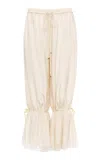 Chloé Lace-trimmed Silk Plonge Cropped Pants In White