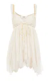 Chloé Lace-trimmed Silk Plonge Tank Top In White