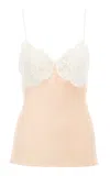 Chloé Lace-trimmed Silk-satin Camisole Top In Coral