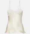 Chloé Lace-trimmed Silk Satin Camisole In White