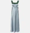 Chloé Lace-trimmed Silk Satin Maxi Dress In Multi