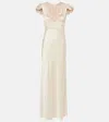 Chloé Lace-trimmed Silk Satin Maxi Dress In White
