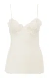 Chloé Lace-trimmed Silk Satin Top In White