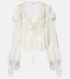 Chloé Lace-paneled Silk-satin Blouse In White