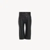 Chloé Pantalon Capri En Cuir À Détails Lacets Femme Noir Taille 38 100% Cuir D'agneau In Black