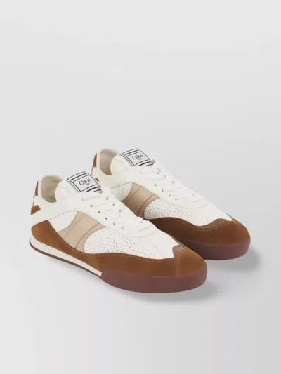 CHLOÉ LACE-UP MESH SNEAKERS RUBBER SOLE