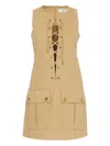 Chloé Satin Cotton Dress With Button And Slit