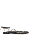 Chloé Ghillies Leather Ballet Flats In Black