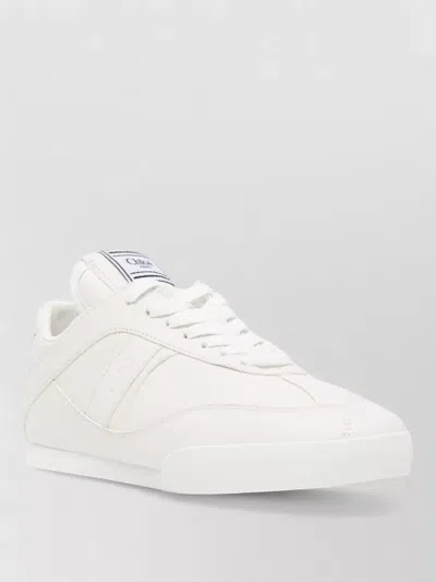 Chloé Lace Up Shoes Round Toe Flat Sole In White