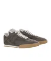 Chloé Kick Crackled Leather Retro Low-top Sneakers In Brown