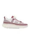 Chloé Nama Lace-up Sneakers In White