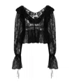 Chloé Lace Crop Peplum Top In Black