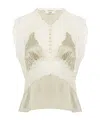 Chloé Lace V-neck Top In Brown