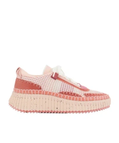 Chloé Laced Sneakers In Pink