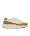 Chloé Chloe Nama Panelled Suede Sneakers In White