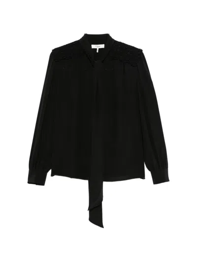 Chloé Lace-trim Pussy-bow Shirt In Black