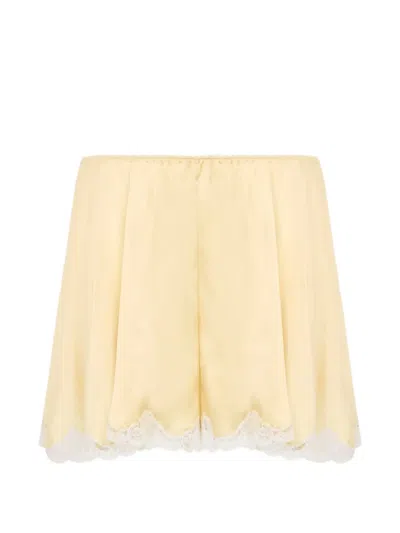 Chloé Lace-trim Scalloped Shorts In Multi