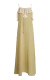 Chloé Chloe Lace-trim Silk-georgette Maxi Dress In Nude