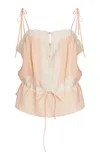 Chloé Lace-trimmed Silk Tank Top In Neutral