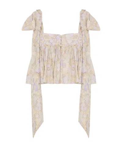 Chloé Lace-up Crop Top In White