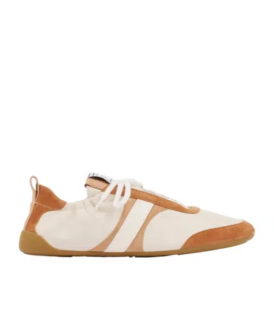 Chloé Kick Lace Up Sneakers Elastic Trim Sole In Multi