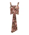 Chloé Floral Silk Cropped Top In Brown
