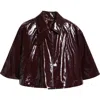 Chloé Oversized Lacquered Cotton Cape Coat In Brown