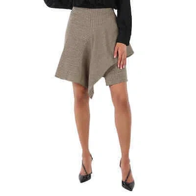 Pre-owned Chloé Chloe Ladies Beige Houndstooth Check Draped Skirt, Brand