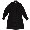 CHLOÉ CHLOE LADIES BLACK PUSSY BOW SCALLOP SHIFT DRESS