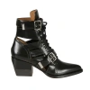 Chloé Rylee Cutout Glossed-leather Ankle Boots In Black