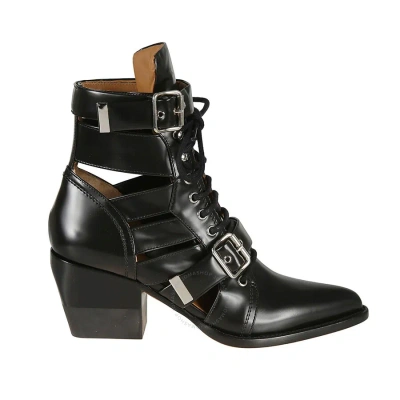 Chloé Chloe Ladies Black Rylee Boots In Shiny Calfskin