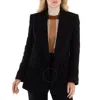 Shop Chloé Chloe Ladies Black Single-breasted Open-front Blazer