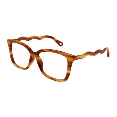 Chloé Chloe Ladies Black Square Eyeglass Frames Ch0090o 002 In Brown