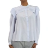 CHLOÉ CHLOE LADIES BLUE CREPE DE CHINE SHIRT WITH PLELATED DETAILS