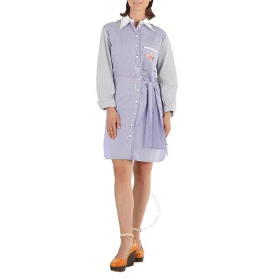 Chloé Chloe Ladies Blue / White Striped Shirt Dress In Blue/white