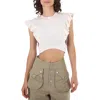 Chloé Chloe Ladies Brilliant White Cropped Knit Top In White