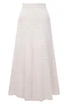 Chloé Chloe Ladies Cloudy White Full Kniited Midi Skirt In Cloudy White