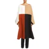 Chloé Colorblock Wool Blend Long Poncho