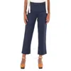 CHLOÉ CHLOE LADIES DEEP OCEAN CROPPED TAILORED LINEN PANTS